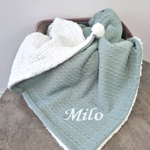 Personalised Cable Knit Blanket