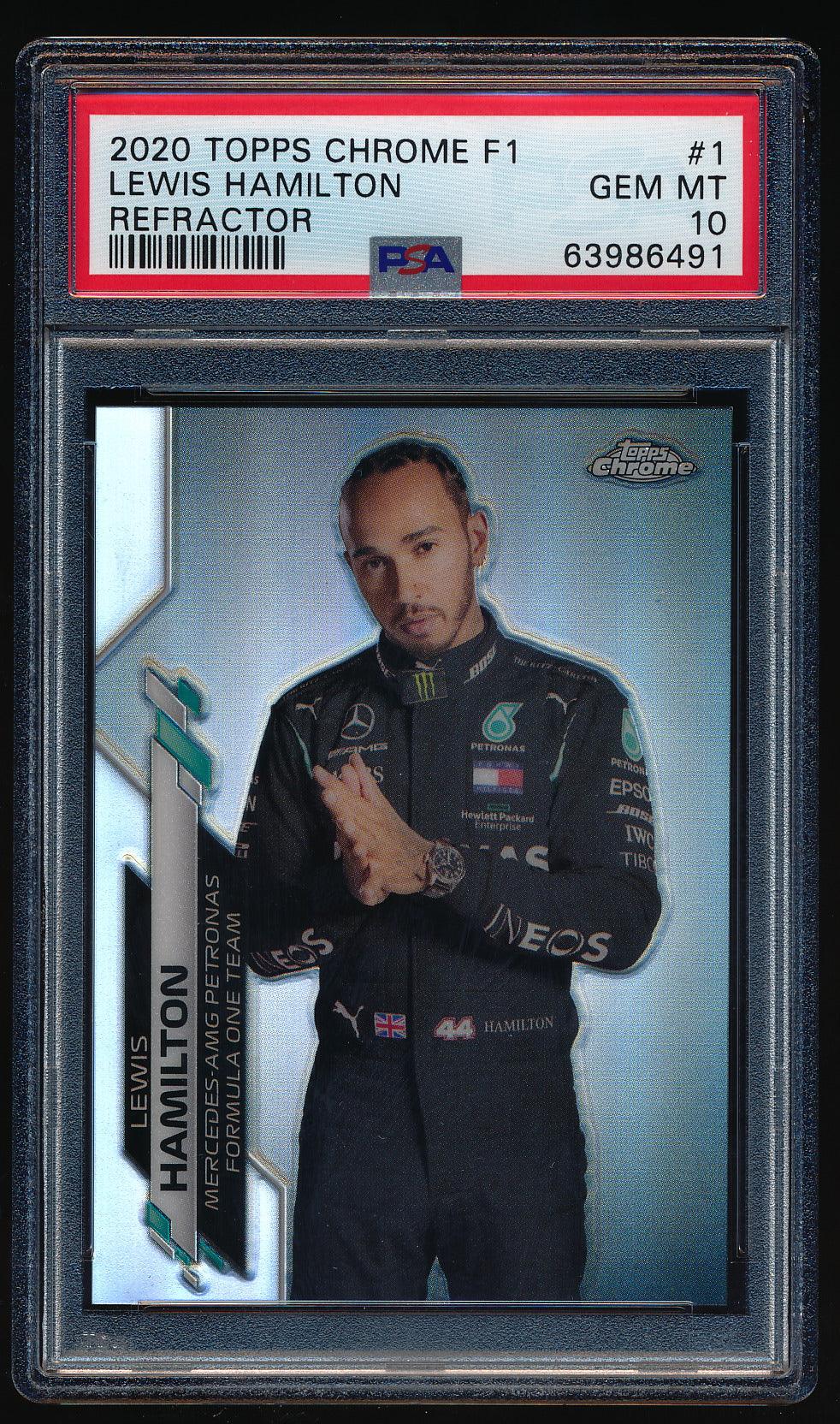 2020 Topps Chrome #1 Lewis Hamilton Refractor GEM MINT PSA 10