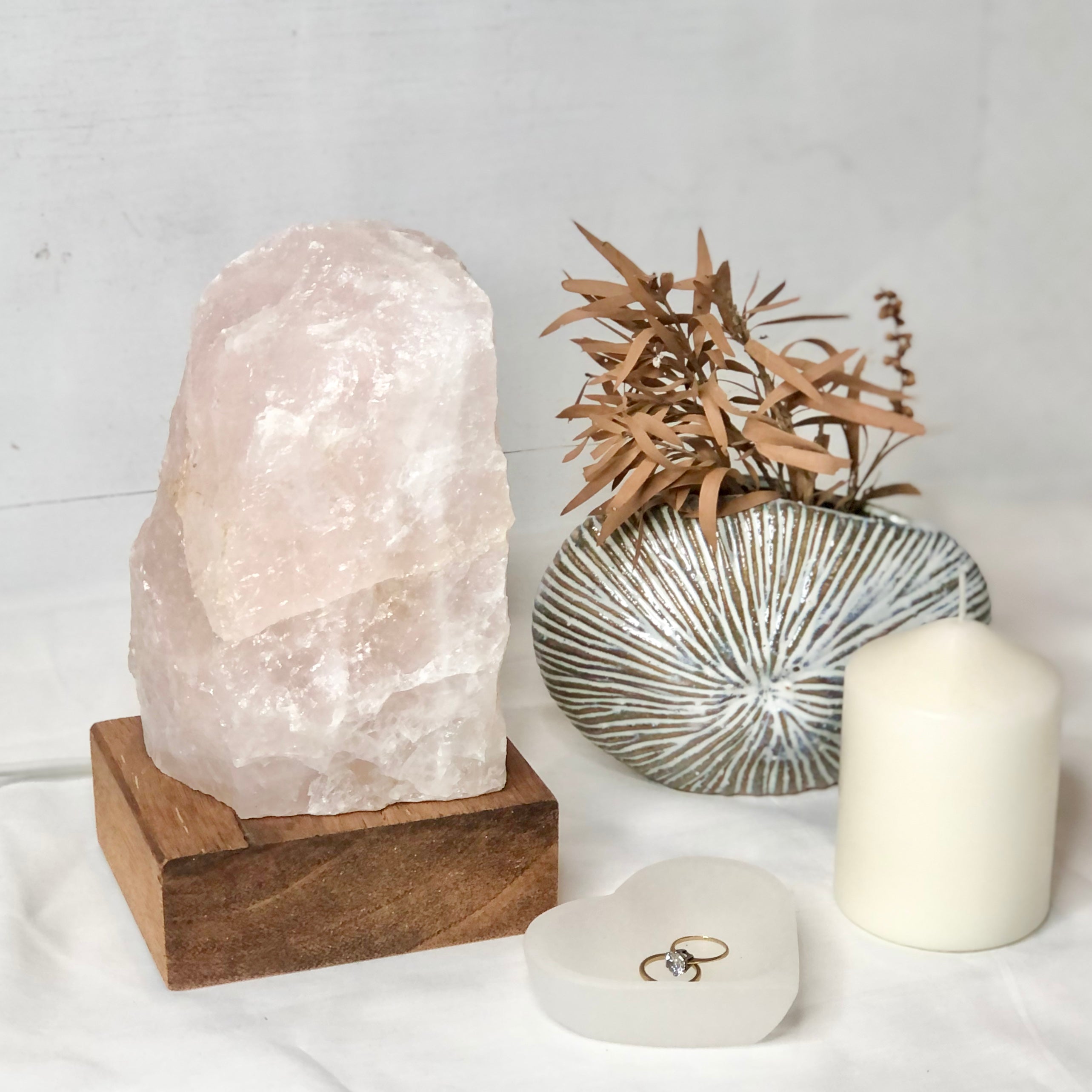 large rose quartz lamp