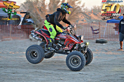Team 109A at the 50th Baja 1000 with Barker's Exhaust on their Honda TRX450R