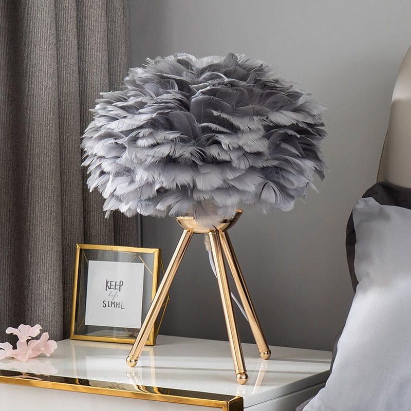 feather lamp grey