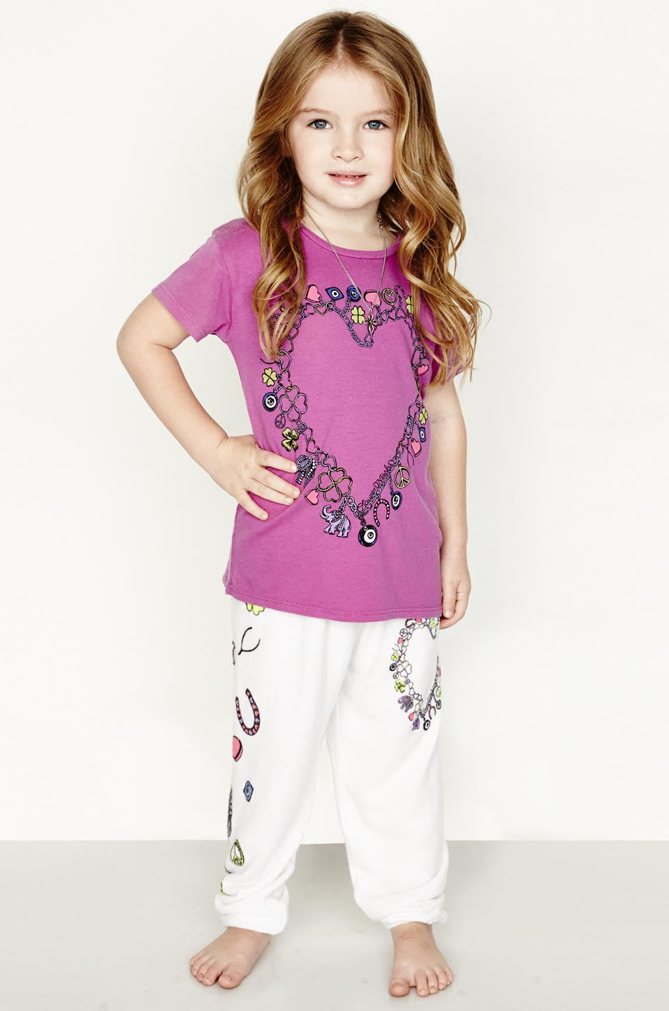 Puff Kids Charm Bracelet Asymmetrical Hem Tee