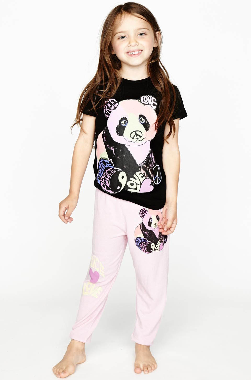 Mouse Pink Luv Panda Leg Sweatpants W/ Elastic