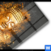 Acrylglasbild Buddha Golden Splash Hochformat Materialbild