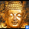 Acrylglasbild Buddha Golden Splash Hochformat Zoom