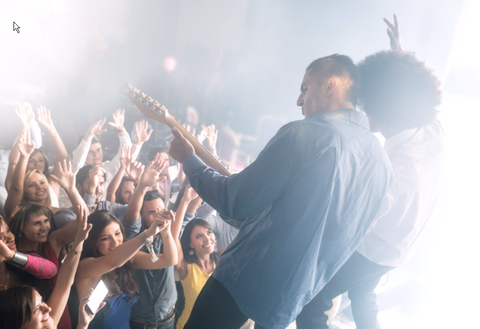 Guitar player with crowd