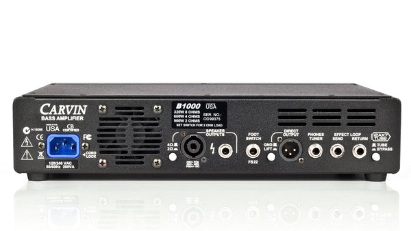 Carvin Amplifiers B1000 Bass Amplifier-Rear Panel