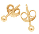 9ct 3mm Ball stud Earrings with Gold Filled Scrolls
