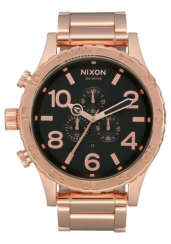 Nixon 51-30 Chrono Rose Gold Black Watch  - A083 1932-00