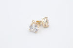 9ct Gold Set CZ Earrings 8mm round Stone