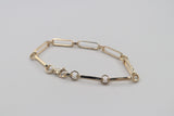 9ct Gold Handmade Flat Link and Circle Link Bracelet