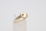 9ct Gold Girls Signet Ring with Ruby