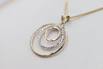 9ct Gold Tricolor triple circle Pendent