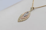 9ct Gold Tricolor Marquise Pendent