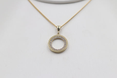 9ct Yellow Gold CZ Pendent