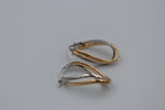 9ct Gold Plain Two Tone Oval Hoops