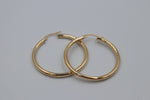9ct Gold Plain Round 30mm Hoops 2.5mm tubes