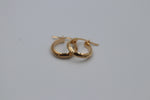 9ct Gold Half Round 10mm Hoop Earrings