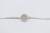 Stg Silver Threepence Coin Bracelet