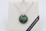 New Zealand Greenstone  Set with Stg silver