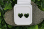 New Zealand Greenstone Heart Stud Earrings