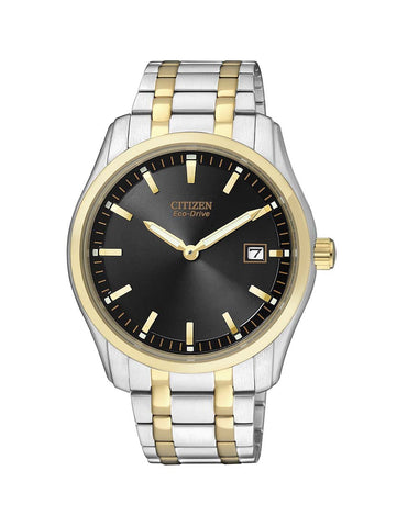 Citizen Mens Stainless Steel Two-Tone With Black Dial Watch - AU1044-58E