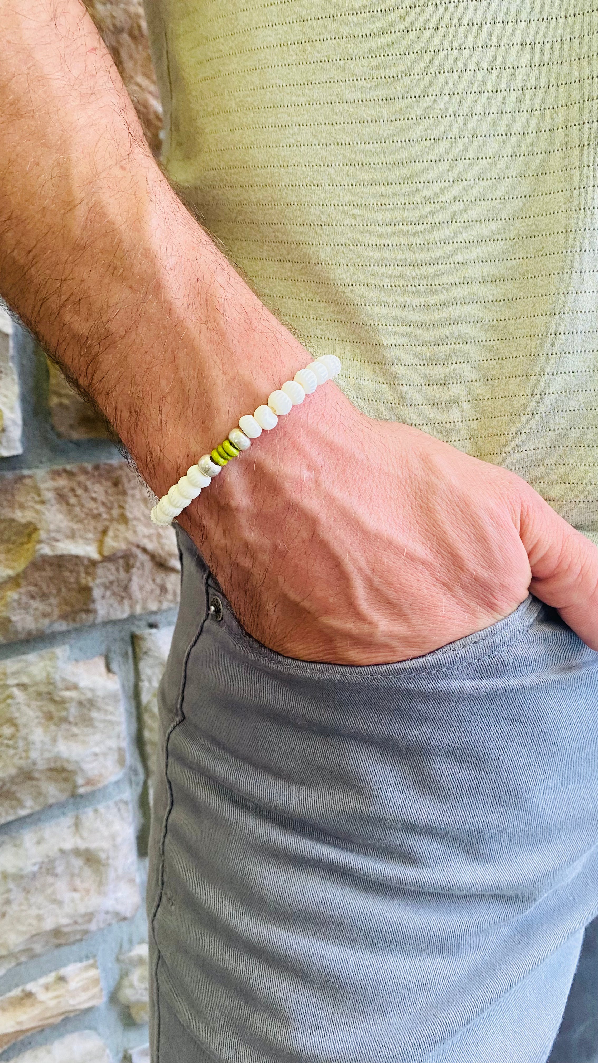 Silver Green Buffalo Bracelet - ONIE + SKY