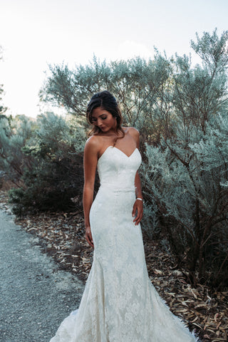 soft and romantic lace gown by Samantha Wynne