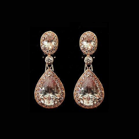 wedding earrings - rose gold - bond st by Stephanie Browne 