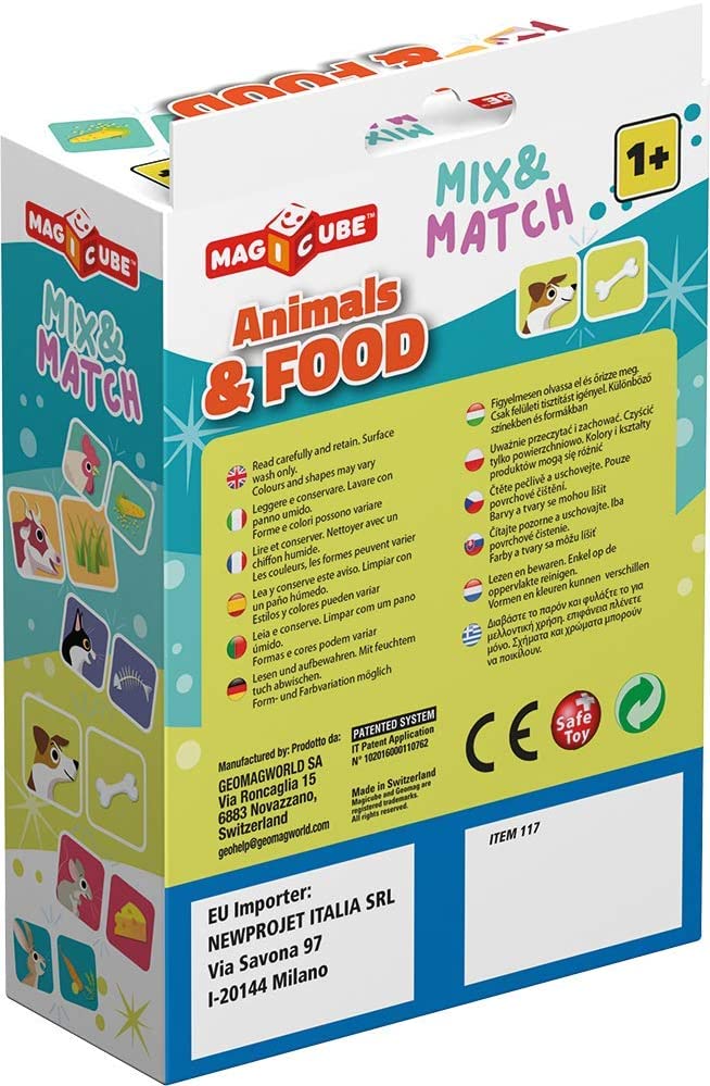 Magicube Mix&Match Animals&Food 2 Cubes Magnetic Building Set