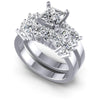 Princess And Oval Cut Diamonds Bridal Set in 14KT White Gold