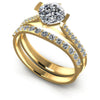 Round And Cushion Cut Diamonds Bridal Set in 14KT White Gold