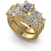 Princess And Cushion Cut Diamonds Bridal Set in 14KT White Gold