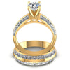Princess and Round Diamonds 2.40CT Bridal Set in 14KT Yellow Gold