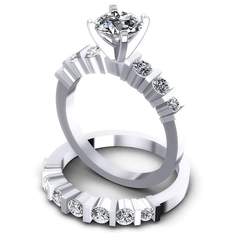 Round Diamonds 1.35CT Bridal Set in 14KT Rose Gold