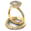 Round And Cushion Cut Diamonds Bridal Set in 14KT Rose Gold