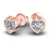 Heart Diamonds 1.00CT Stud Earrings in 18KT Yellow Gold