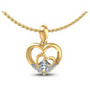 Round Diamonds 0.30CT Heart Pendant in 14KT White Gold