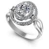 Round and Oval Diamonds 0.80CT Halo Ring in 14KT White Gold