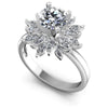 Round and Marquise Diamonds 1.05CT Engagement Ring in 14KT White Gold