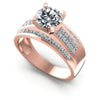 Princess and Round Diamonds 1.30CT Engagement Ring in 18KT White Gold