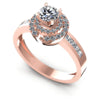 Princess and Round Diamonds 1.05CT Halo Ring in 18KT White Gold