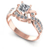 Princess and Round Diamonds 1.05CT Engagement Ring in 18KT White Gold