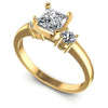 Princess and Round Diamonds 0.90CT Three Stone Ring in 14KT White Gold