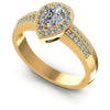 Round and Pear Diamonds 0.65CT Antique Ring in 14KT White Gold