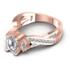 Round and Emerald and Marquise Diamonds 0.75CT Engagement Ring in 18KT Rose Gold