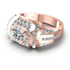 Princess and Round Diamonds 1.50CT Halo Ring in 18KT Rose Gold