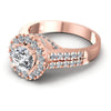 Round Diamonds 1.30CT Halo Ring in 18KT Rose Gold