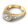 Baguette and Round Diamonds 1.10CT Antique Ring in 14KT Rose Gold