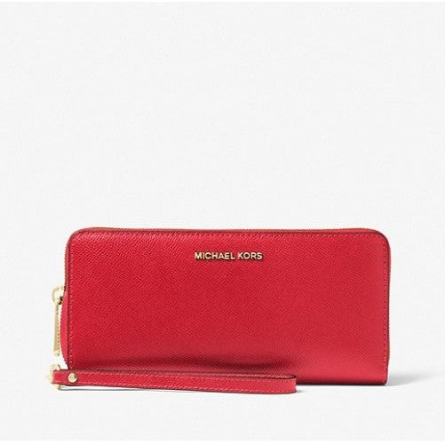 mk leather continental wristlet